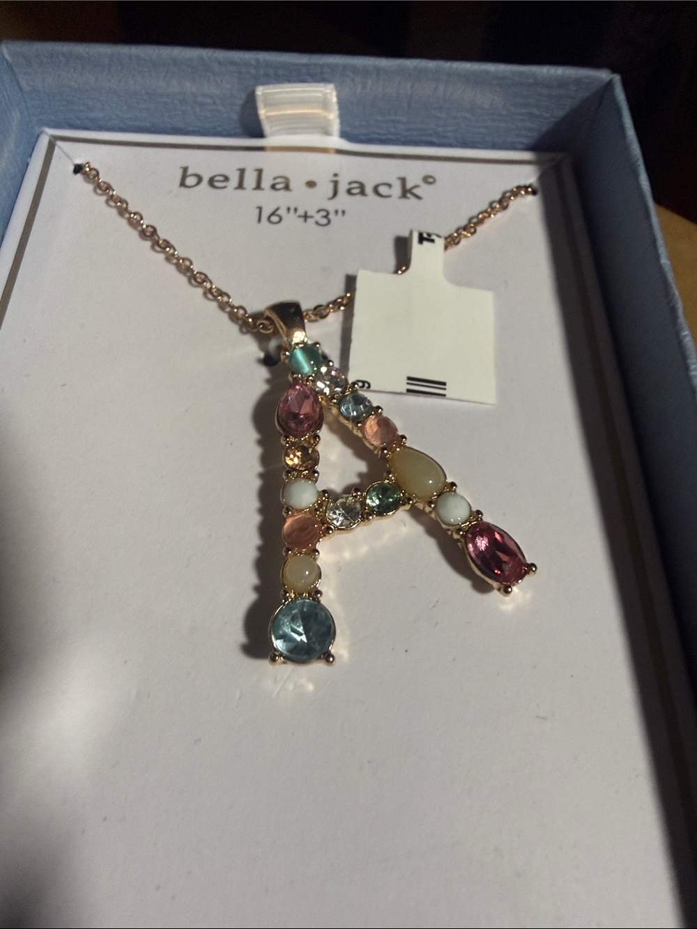 (New) Bella•Jack Rose Gold Multicolor Initial ( A ) Pendant Necklace - Jewelry